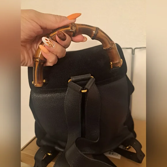 EUC Gucci Horsebit Leather And Suede Black Backpack - Picture 5 of 13